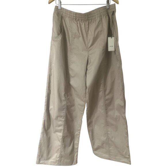 New Agolde Dakota Track Pant In Truffle Size Large Wide Leg Cotton Lightweight - Picture 11 of 16